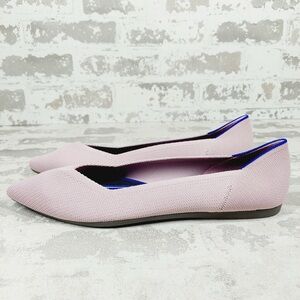 NEW Rothy's The Flat Pink Knit Pointy Toe Slip On Loafers O318